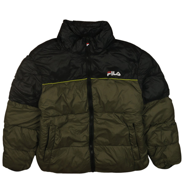 Fila 90's Lightweight Full Zip Up Puffer Jacket Large Black
