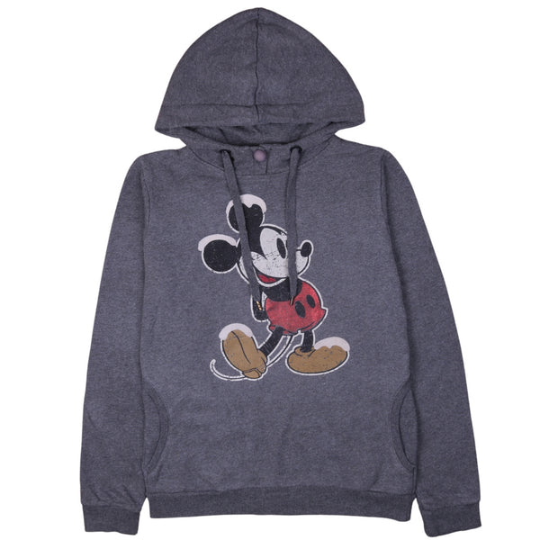 Vintage Disney Mickey Mouse 90's Hoodie Pullover Grey Women's Large