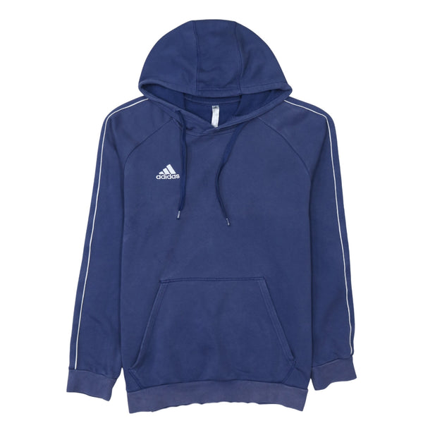 Adidas 90's Drawstring Pockets Pullover Hoodie Large Navy Blue