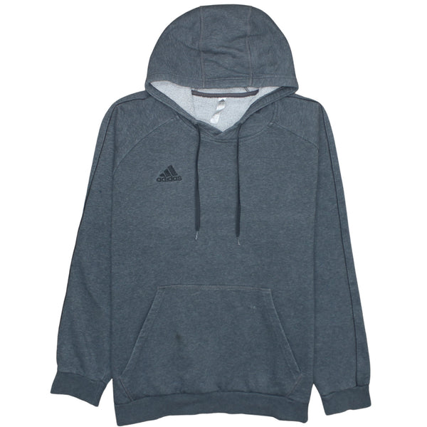 Adidas 90's Drawstring Pockets Pullover Hoodie XLarge Grey