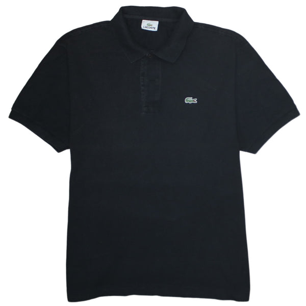 Lacoste 90's Short Sleeves Quarter Button T Shirt Medium  Black