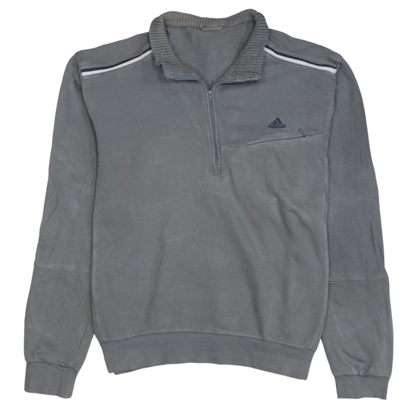 Adidas 90's Lightweight Quarter Zip Sweatshirt XLarge  Grey