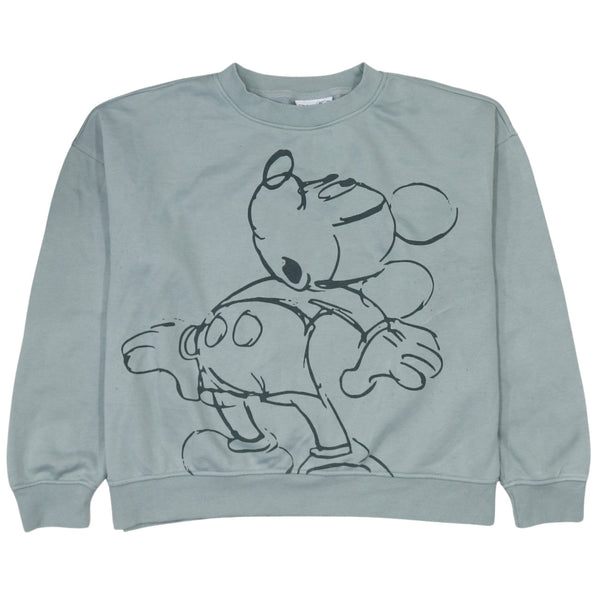 90's Vintage Disney Mickey Mouse Crew Neck Sweatshirt - Small Green