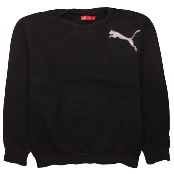 Puma 90's Black Heavyweight Crew Neck Sweatshirt, 2XL, Vintage Style