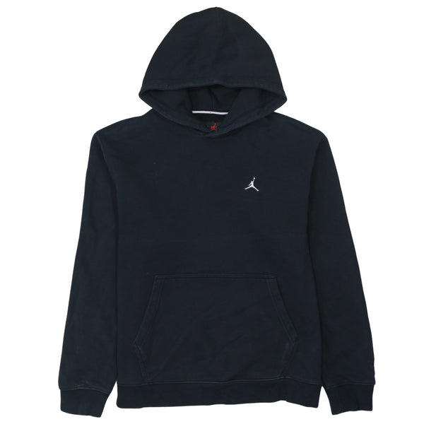 Jordan 90's Drawstring Pockets Pullover Hoodie Large Black