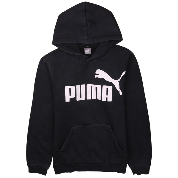 Puma 90's Black Spellout Hoodie Women's XL Vintage Pullover