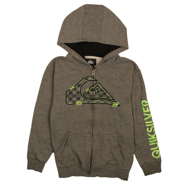 Quicksilver 90's Grey Spellout Full Zip Hoodie Women's XL B Grade