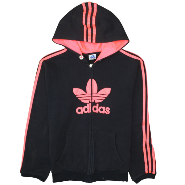 Adidas 90's Spellout Full Zip Up Hoodie Large Black
