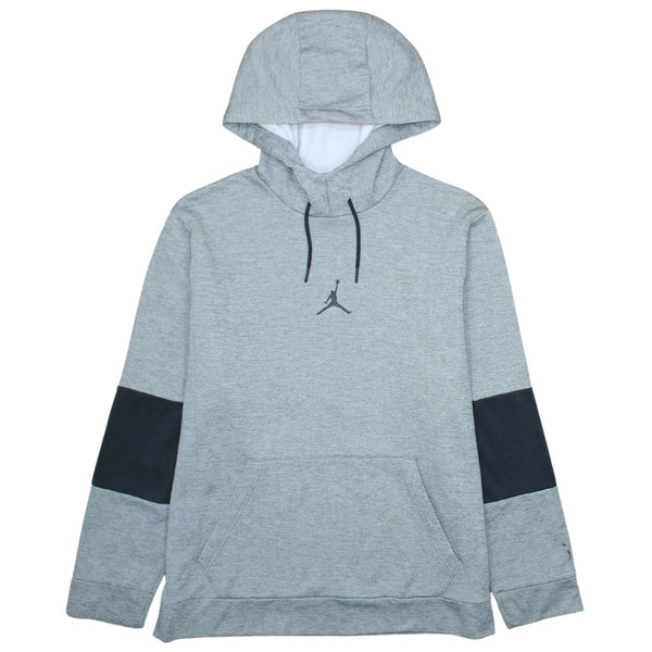 Vintage Jordan 90's Grey Hoodie with Drawstring & Pockets, Men's Large
