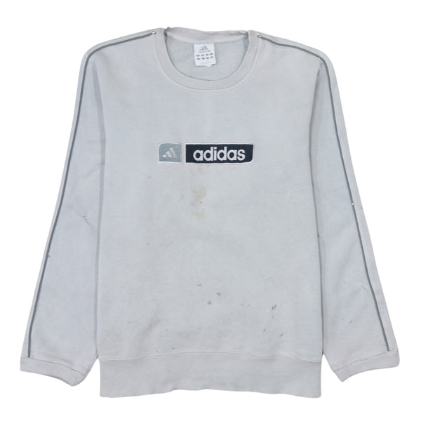 Adidas 90's Spellout Crew Neck Sweatshirt Medium Grey