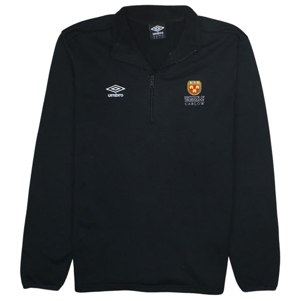 Umbro 90's Lightweight Quarter Zip Sweatshirt Medium Black