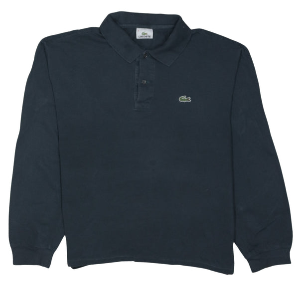 Lacoste 90's Long Sleeve Quarter Button Sweatshirt Medium  Black