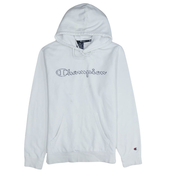 Champion 90's Spellout Pullover Hoodie Medium White