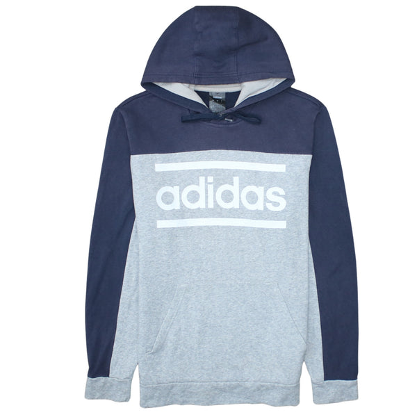Adidas 90's Spellout Pullover Hoodie Large Grey