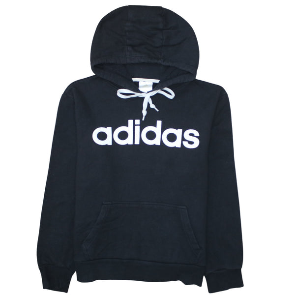 Adidas 90's Spellout Pullover Hoodie Large Black