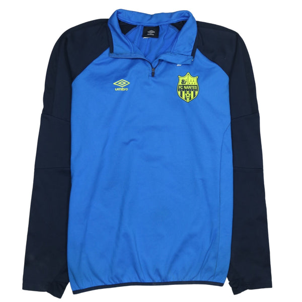 Umbro 90's Lightweight Quarter Zip Sweatshirt Large Blue