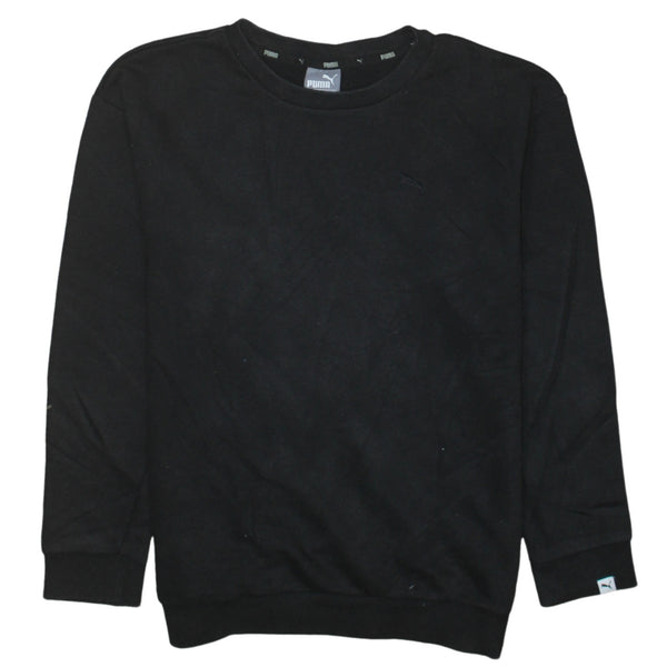 Puma 90's Plain Crew Neck Sweatshirt Small Black