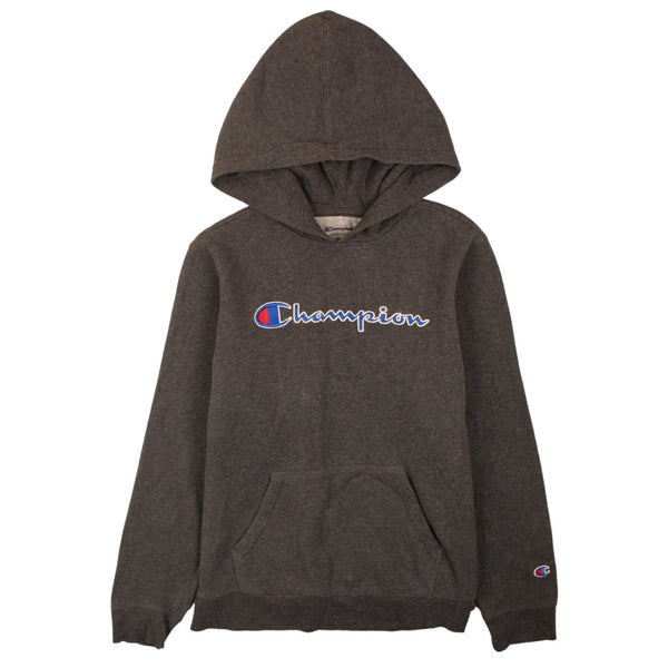 Champion 90's Vintage Grey XO Hoodie Spellout Pullover Women XL