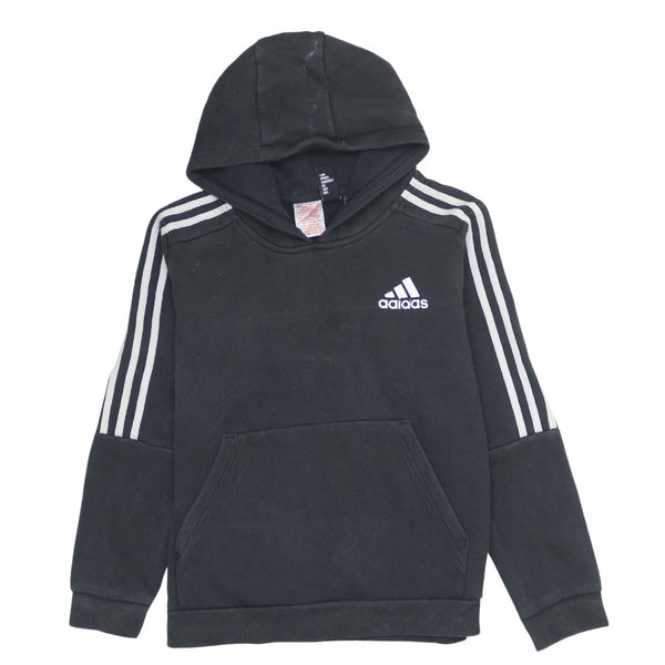 Adidas Vintage 90s Women's Medium Hoodie Black Striped Sleeve Pullover