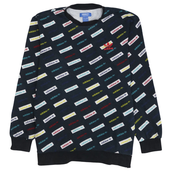 Adidas 90's Lightweight Crew Neck Sweatshirt Medium Navy Blue