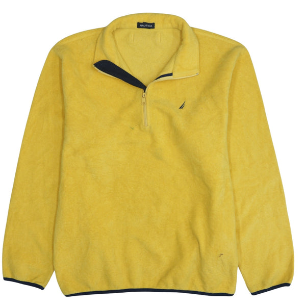 Nautica 90's Vintage Lightweight Quarter Zip Sweatshirt XLarge Yellow
