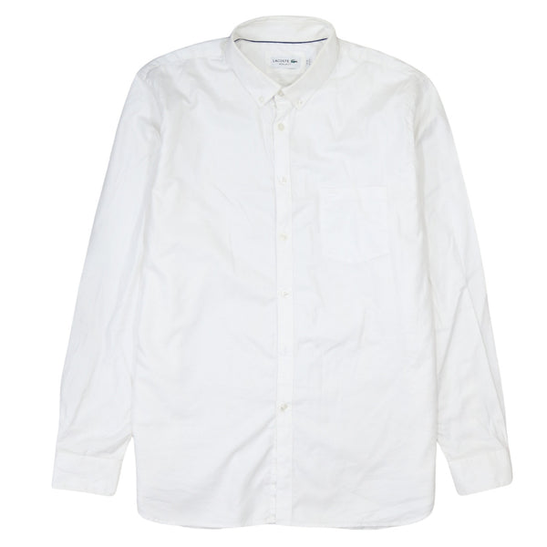 Vintage Lacoste 90's Long Sleeve White Button Up Shirt Large