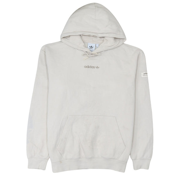 Adidas 90's Drawstring Pockets Pullover Hoodie Medium Beige Cream
