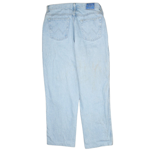 Wrangler 90's Lightwash Straight Leg Baggy Jeans / Pants 32 Blue