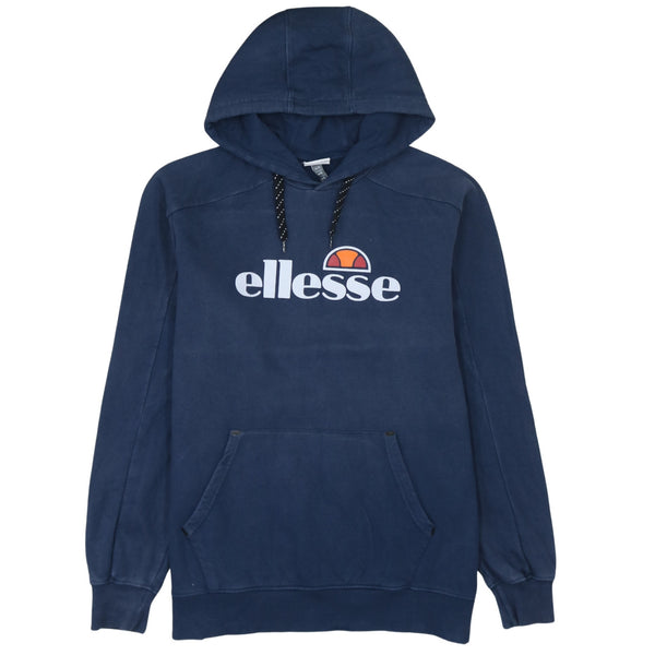 Vintage Ellesse 90's Spellout Pullover Hoodie XLarge Navy Blue