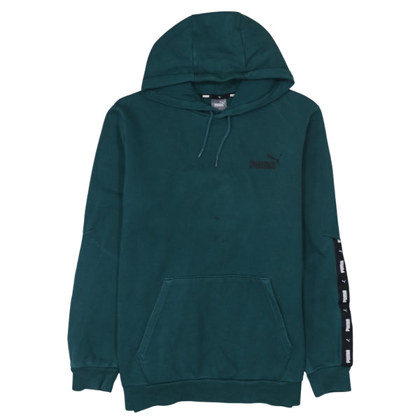 Puma 90's Drawstring Pockets Pullover Hoodie Large Green