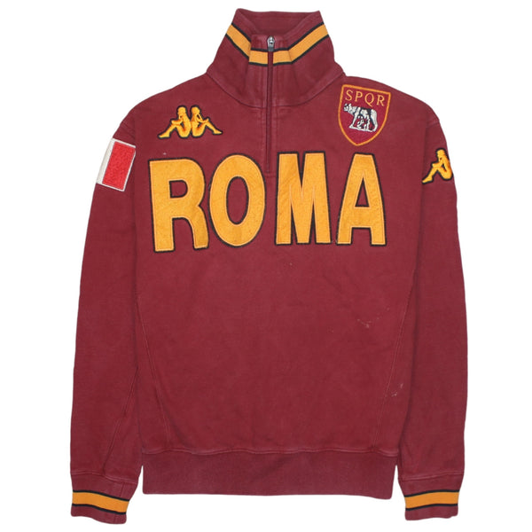 Kappa 90's Roma Quarter Zip Sweatshirt Small Red