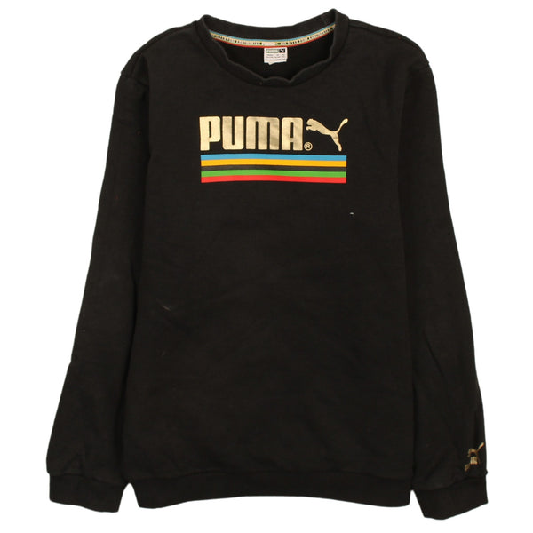 Puma 90's Vintage Spellout Crew Neck Sweatshirt XL Black Unisex