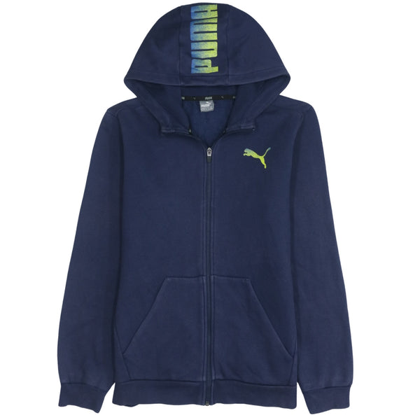 Puma 90's Navy Blue XXLarge Drawstring Full Zip Hoodie with Pockets