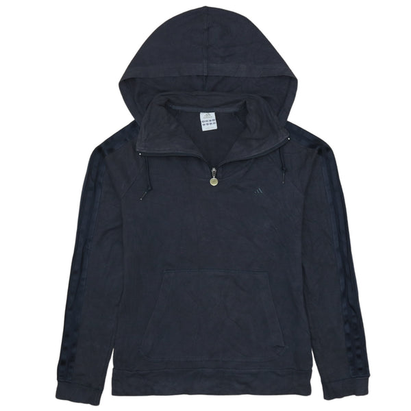 Adidas Vintage 90's Women's Large Black Quarter Zip Hoodie