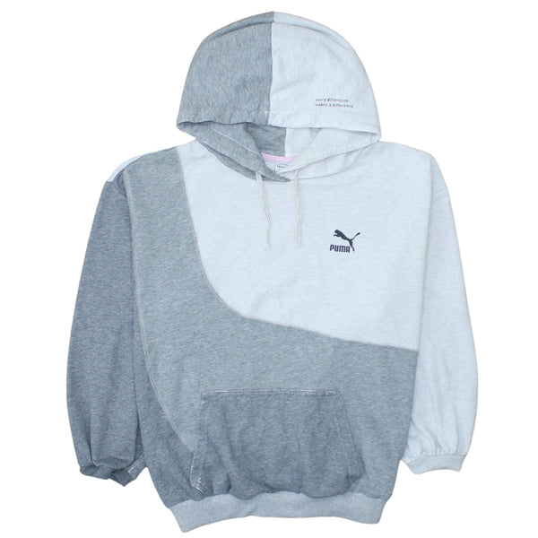 Puma 90's Drawstring Pockets Pullover Hoodie Small Grey