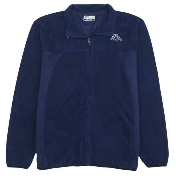 Vintage Kappa 90's Blue Full Zip Hiking Fleece Jumper - Large