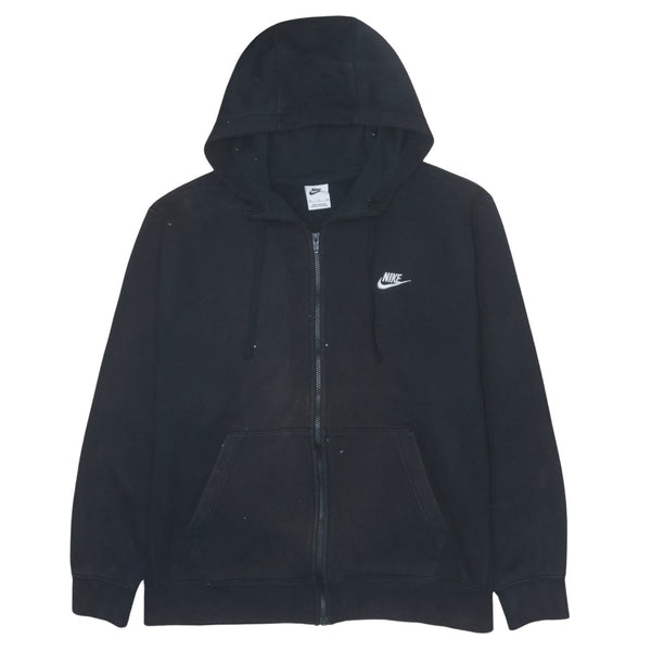 Black Nike 90s Vintage Swoosh Full Zip Hoodie Men's XLarge