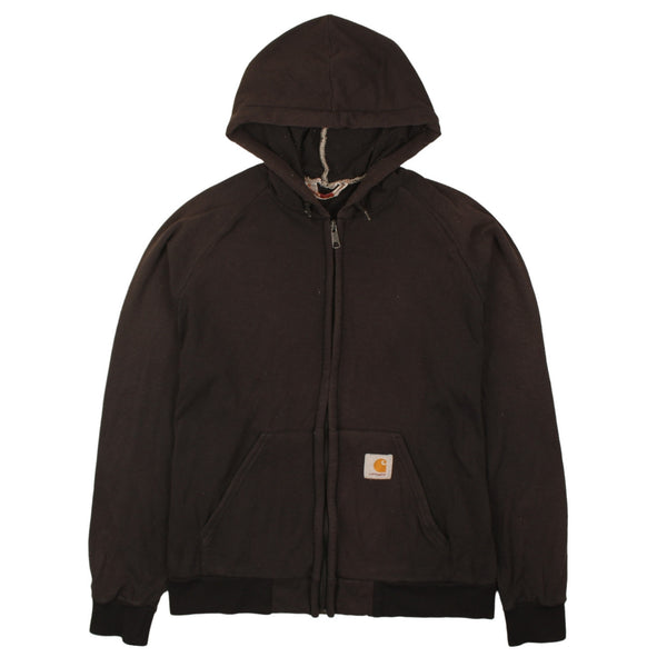 Carhartt 90's Drawstring Pockets Full Zip Up Hoodie XLarge  Black