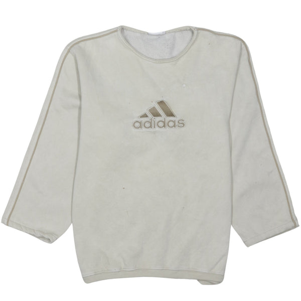 Adidas 90's Spellout Crew Neck Sweatshirt Medium  Beige Cream