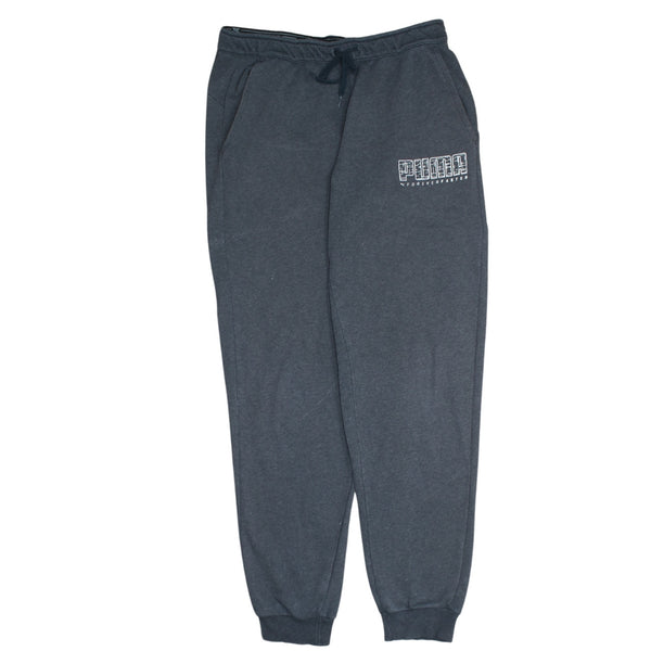Puma 90's Elasticated Waistband Drawstrings Casual Joggers / Sweatpants Medium Grey