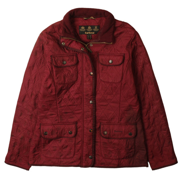 Barbour 90's Plain Full Zip Up Heavyweight Puffer Jacket Medium (missing sizing label) Burgundy Red