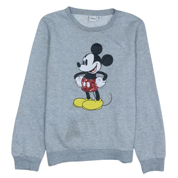 Vintage 90's Disney Mickey Mouse Crew Neck Sweatshirt Grey Medium