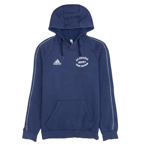 Adidas Vintage 90's Drawstring Pullover Hoodie Small Navy Blue