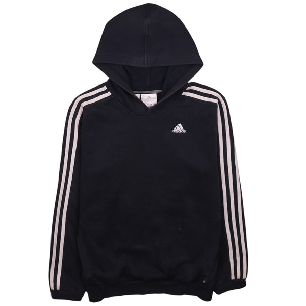 Adidas Vintage 90's Black Striped Sleeve Women's Hoodie Large
