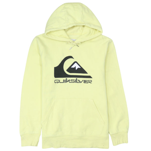 Quicksilver 90's Spellout Pullover Hoodie Small Yellow