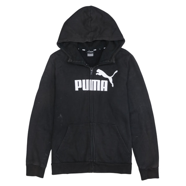 Puma 90's Spellout Full Zip Up Hoodie Large Black