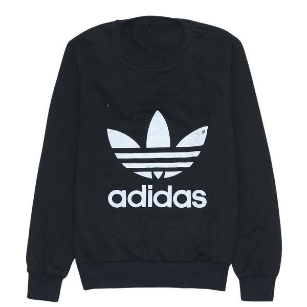 Adidas Black Vintage 90s Spellout Crew Neck Sweatshirt Men's Small