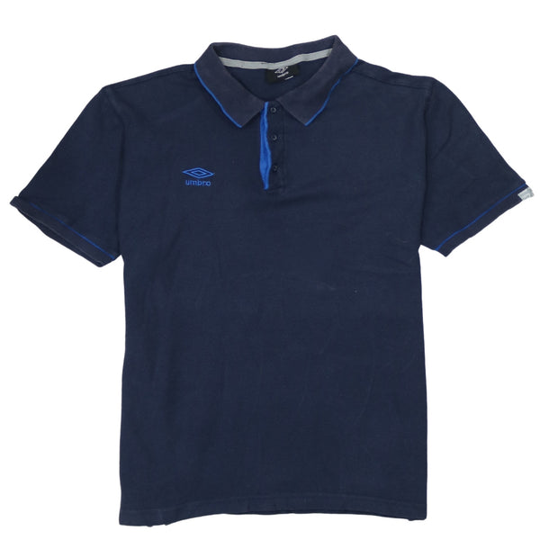 Vintage Umbro 90's Navy Blue Polo Shirt Medium - Short Sleeves, Quarter Button
