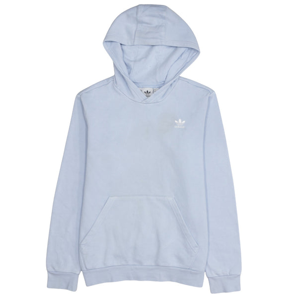 Adidas 90's Drawstring Pockets Pullover Hoodie Small Blue