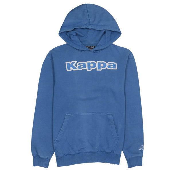 Kappa 90's Spellout Pullover Hoodie Large Blue